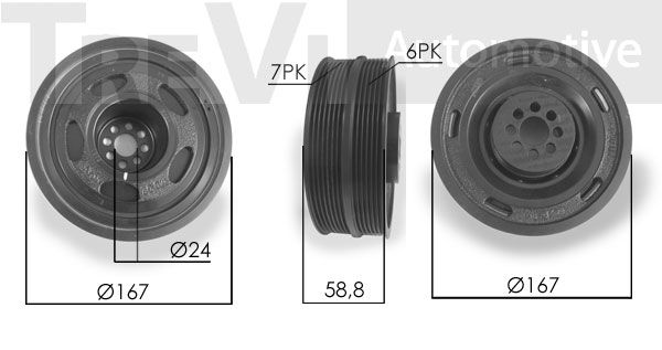 TREVI AUTOMOTIVE Rihmaratas,väntvõll PC1236